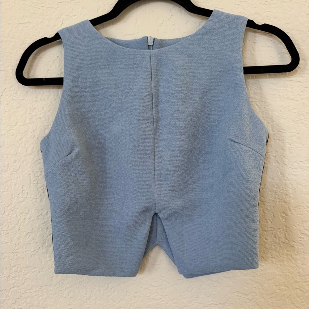 Boohoo Textured blue gray Sleeveless Top‎